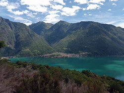 Panorama Lago di Mezzola (428 m) | Da Sorico al Tempio di San Fedelino