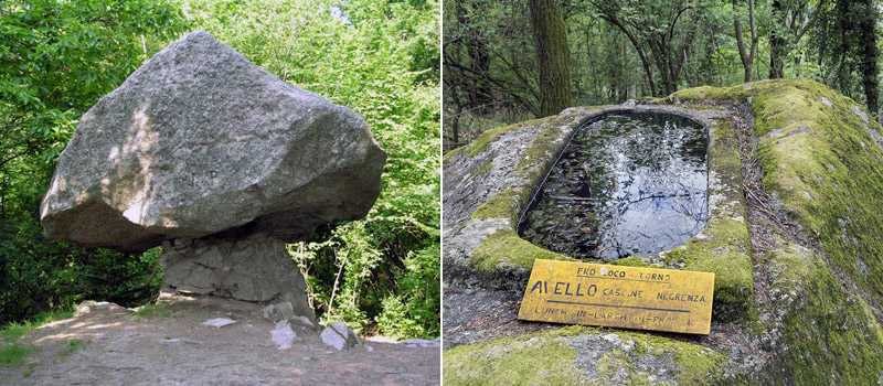 La pietra Pendula e i Massi Avelli di Torno